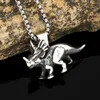 Colares de pingente de aço inoxidável design simples dinossauro para homens moda criativa cretáceo animal colar amuleto jóias presente atacado