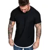 Men's Suits A3329 Summer Streetwear T-Shirts Mens Clothing M-3XL Casual Short Sleeve T Shirt Men Slim Fit Solid Shirts Tops Tee