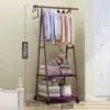 Hangers Removable Bedroom Hanging Clothes Rack With Wheels Floor Standing Coat Multi-function Modern Wardrobe Hanger