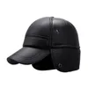 Bola bonés siloqin inverno earmuffs chapéu masculino quente beisebol pu mais veludo grosso marcas masculino osso chapéus snapback boné para homens