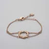 New product Shijia Rose Gold Circle Letter Bracelet Romantic Love Circle Hollow Bracelet for Girlfriend