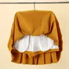 Geplooide rok met zakken dames herfst gele preppy stijl elastische hoge taille a-line slanke zwarte kawaii mini short 240222