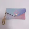 Unisex Designer Key Pouch Fashion leather Purse keyrings Mini Wallets Coin Credit Card keychain Holder 19 colors epacket