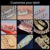 Hip Hop Sieraden 12mm 15mm 18mm 925 Sterling Zilver 2 Tone Iced Out Custom Initial Ketting moissanite Cubaanse Link Chain