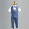 Anzüge Baby Boys Sommer Hochzeitskleid Kinder Birhtday Fotografie Anzug Kinder Fromal Blazer Set School Child Performance Party Kostüm