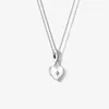 المعلقات PAN S925 Sterling Silver Valentine Necklace Love Heart Heart Princess Women's Jewelry Carm Associory Rose Gold Fashion