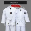 Ürünler Çocuklar Yetişkin Itf Taekwondo Dobok Çocuk Tekdüze Beyaz Vneck Takım Kemer