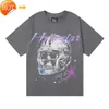 Hellstar-T-Shirts für Herren, High Street Fashion, Hellstar, kreativer Spaß, Totenkopf-Helm, bedruckt, hochwertiges Doppelgarn, reine Baumwolle, lässig, kurzärmelig, T9ixt