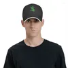 Bérets Casquette de baseball verte personnalisée pour hommes et femmes, chapeau de papa en métal lourd respirant, Streetwear