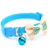 Cute Dogs Cat Bell Collars Teddy Pet Dog Bowknot Adjustable Buckle Collar Necklace Pet Supplies