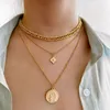 Hanger Kettingen Voor Vrouwen 2024 Sexy Accessoires Sieraden Trend Drie-Layer Twin Sleutelbeen Keten Portret Ketting Koreaanse Mode