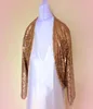 Custom Made Gold Sequins Wedding Bridal Jacket 34 Long Sleeve wedding bolero Bridesmaid Jacket5146479