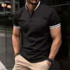 Polos pour hommes Polo classique à manches courtes pour hommes Haut d'été T-shirt décontracté Col montant Surdimensionné Style de plage S-XXXL