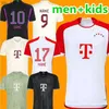 Camisas de futebol MUSIALA LIGT SANE HERNANDEZ BAYERNS GNABRY Oktoberfest uniformes fãs jogador homens crianças kitH2434