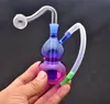 Farbglas-Ölbrenner-Bong-Wasserpfeifen mit 10 mm dickem Pyrex-Glas-Ölbrennerrohr und Schlauch, Mini-Aschenfänger-Bong zum Rauchen ZZ