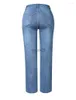 Damesjeans Jeans Lente Katoen Vintage Y2K Gewassen Blauwe Taille Volledige lengte 240304