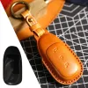 Lyxig äkta läderbilsnyckelöverdrag 3 -knappknappskal för ledande idealisk en li Auto L9 2022 SMART KEYCHAIN ​​HOLDER FOB CASE