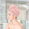 Serviette enveloppe cheveux Double couche Turban pour femmes serviettes de tête absorbantes séchage rapide Salon maison dortoir