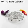 Kits Stainless Steel Round Bbq Grill Mesh Home Roast Net Thicken Nonstick Pizza Mesh Pan Baking Tray Kitchen Barbecue Tool Bakeware