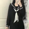 セット日本語JKユニフォームブラックスリーブックセーラーユニフォームの女子学生韓国バージョンカレッジスタイルスクールユニフォームセットスカート