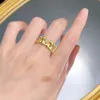 14K Gold Lovers Heart Lab Diamond Pierścień 100% Real 925 Srebrny Party Wedding Pierścienie dla kobiet mężczyzn biżuteria zaręczynowa