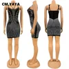 Vrijetijdskleding CM.Vrouwen Vlinder Diamanten Strass Halter Hals Verjaardag Bodycon Midi Mini Jurk 2024 Avondfeest Vestido