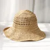 Bérets 2024 Femmes Chapeaux de paille Crochet Chapeau Seau Protection UV Pare-soleil Plage Femmes Visières Dames Évider Casquette D'été