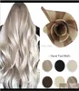 Wefts 10A Hand Tied Weft Extensions 100Percent Virgin Human Hair Silky Straight Invisible Brazilian Blonde Sew In Bundles Handmade6124947