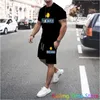 Chándales para hombres Trajes de chándal de verano para hombres Color sólido Ricard Impreso en 3D Camiseta de manga corta vintage Pantalones cortos Conjunto de 2 piezas de gran tamaño