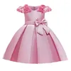 Girl Dresses Cute Big Bow Little Girls Dress Infantil Elegant For Evening Party Kids Princess Wedding Birthday