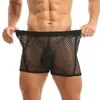 Onderbroek Visnet Man Ondergoed Sexy Boxer Gay See Through Transparante Slipje Voor Mannen 2024 Laagbouw Ademend Zachte Mode Mesh shorts