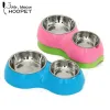 الإمدادات Hoopet Cat Puppy Histten Feeder Pet Food and Water Bowls Freeers Pet Supplies Stainless Steel Bowl Bowl Double