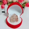 Anneaux de cluster MOONROCY Cubique Zircone Rose Or Couleur Cristal Bague De Mariage CZ Cadeau D'amour Pour Les Femmes Bijoux En Gros Goutte