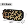 Glitter leopardo lápis casos divertido tigre rei caneta caixa saco menina menino grande capacidade estudantes escola zíper pencilcases