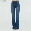 Damen-Jeans, hohe Taille, Damen-Boot-Cut-Jeans, schmale, weit geschnittene Schlaghose, Kleidung in Übergröße XS-4XL 240304