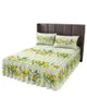 Bedrok, geruite, groene, elastische hoeslaken met kussenslopen, beschermer, matrashoes, beddengoedset, laken