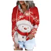 Женские толстовки, рождественский свитшот, модный топ с длинными рукавами, повседневный универсальный милый пуловер с принтом и капюшоном, Sudaderas