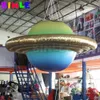 Op maat gemaakte 4mD (13,2ft) met blower opblaasbare Jupiter bal met led-verlichting/gigantische negen zonnestelsel planeetballon voor hangende decoratie