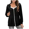 Women's Hoodies Soft Fleece Sweater Women Jackets Solid Coat Jacket Zipper Hooded Long Sleeve Coats Casual Zip Up