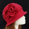 Chapeau en laine 100 Section fleur, automne hiver, femme d'âge moyen, doux, dôme européen feutré, pensée maman 240227