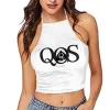 Camis HEIßE FRAU Lustige Buchstaben Drucken Sommer Neue Sexy Crop Top frauen Sexy Camis Ärmellose Kurze Tank Top Bar frauen