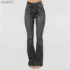 Jeans da donna a vita alta Jeans bootcut da donna Pantaloni slim a gamba larga a zampa d'elefante Taglie forti XS-4XL 240304