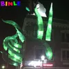 Scultura d'arte Tentacoli di polpo gonfiabili verdi 6 mH (20 piedi) Con ventilatore Piedi di braccio di polpo gigante Decorazione del tetto e della parete per Halloween