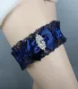 Jarretières de mariage bleu marine 1 pièces ensemble pour perles de mariée jarretières de mariée strass taille 1723 pouces cadeau de bal 2019 pas cher en Sto2964226