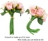 24 huvuden Artificial Rose Flowers Bouquet Silk Flower Pink Red For Home Bridal Wedding Baby Shower Party Festival Decoration 240301