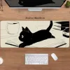 Pads Black Cat Desk Mat Cute MousePad Anime Aesthetic Mouse Pad XXL Gaming Deskmat 900x400 Coffee Beige Kawaii Manga Mice Mat Soft