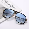 Sonnenbrille Cool Gradient Square Metallrahmen Herrenmode Vintage Damenbrille UV400 Brillen Geschäftsreisen