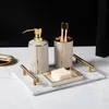 Keramische Zeepdispenser Lotion Doseerfles Zeepbakje Tandenborstelhouder Zeepdispenser Goud Badkamer Accessoires Sets 240223