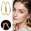 Hoop Earrings Fashion Gold Color Oversize For Women Big Metal Round Circle Simple Earring