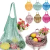 Reusable Grocery Produce Bags Cotton Mesh Net Shopping Tote Bag Kitchen Fruits Vegetables Hanging Bag LX6385 240229